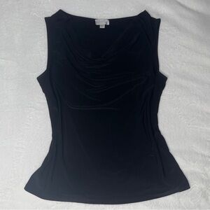 Tahari Arthur S. Levine black cowl neck sleeveless blouse Size L